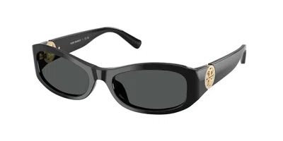 Tory Burch Ty7229u 170987 Occhiali Da Sole Neri Per Donna In Black