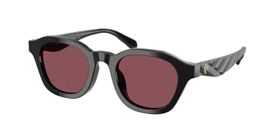 Tory Burch Kira Round Sunglasses In Black