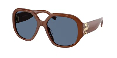 Tory Burch Ty7237u 208880 Women's Sunglasses Brown Size 56 In Milky Dark Brown