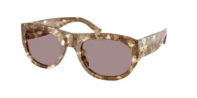 Tory Burch Ty7238u 2026la Women's Sunglasses Tortoiseshell Size 54 In Transparent,brown Tortoise