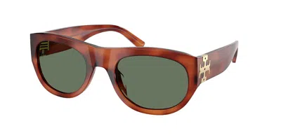 Tory Burch Ty7238u 208382 Women's Sunglasses Tortoiseshell Size 54 In Soft Amber Tortoise