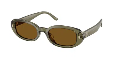 Tory Burch Ty7241d Asian Fit Polarized 208583 Women's Sunglasses Green Size 52 In Transparent Olive Green