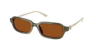 Tory Burch Ty7243u 208573 Women's Sunglasses Green Size 53 In Transparent Olive Green