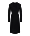 Tory Burch Fitted U-neck Viscose Midi Sweater Dress In Black