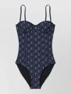 Tory Burch Underwired Swimsuit Adjustable Straps Patterned In Blue
