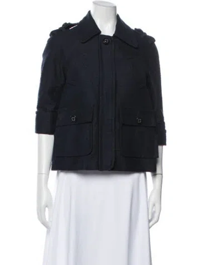 Pre-owned Tory Burch Utility Jacket In Blue