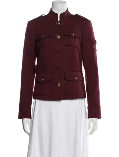 Pre-owned Tory Burch Utility Jacket In Burgundy