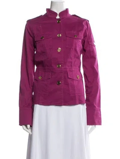 Pre-owned Tory Burch Utility Jacket In Purple