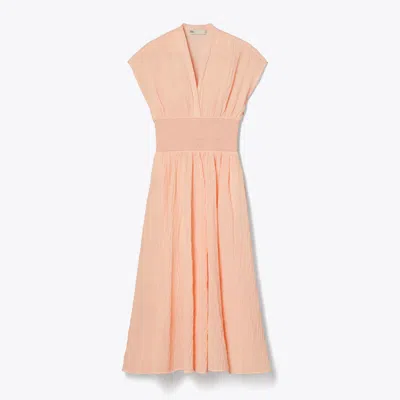 Tory Burch V-neck Linen Dress In Neutral