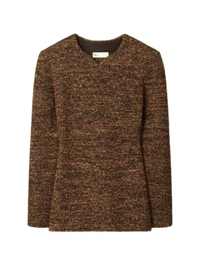 Tory Burch V-neck Sweater In Brown