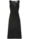 Tory Burch V-neck Velvet Dress In Black