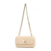 Tory Burch Vanilla Cream Cow Leather Kira Diamond Mini Bag In Neutrals