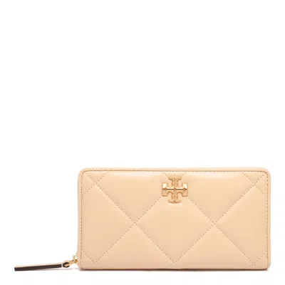Tory Burch Vanilla Leather Wallet In Neutral