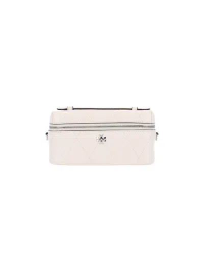 Tory Burch Vanity Bag "charlie" In Cream