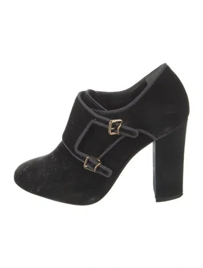 Pre-owned Tory Burch Velvet Boots In Black