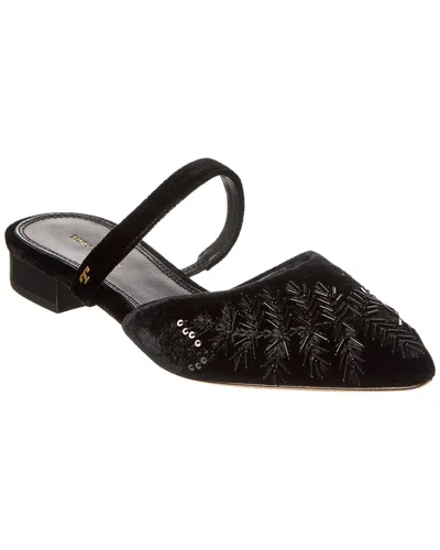 Tory Burch Velvet Dress Flat In Black