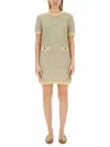 Tory Burch Velvet Dress In Metallic