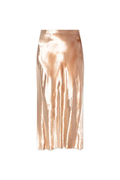 Tory Burch Velvet Pleated Skirt In Pink