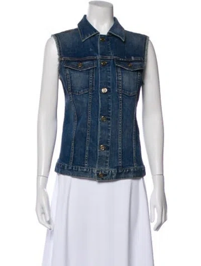 Pre-owned Tory Burch Vest In Blue