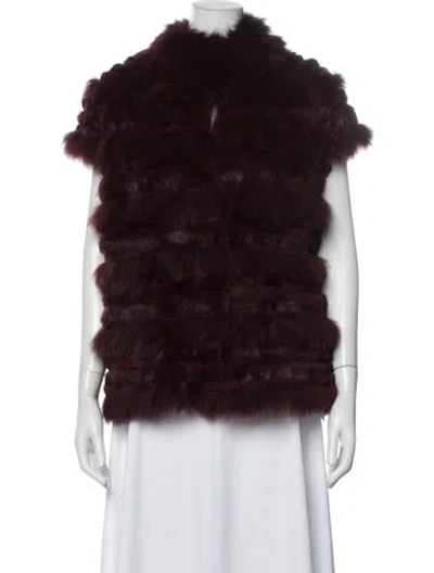 Pre-owned Tory Burch Vest In Burgundy