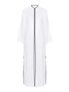 Tory Burch Contrasting-trim Linen Maxi Caftan In White