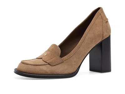 Tory Burch Vintage Heeled Loafers 85mm Women's Slippers Toffee: 11 M, Leather In Brown