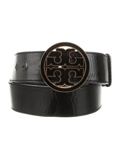 Pre-owned Tory Burch Vintage Leather Belt In Black
