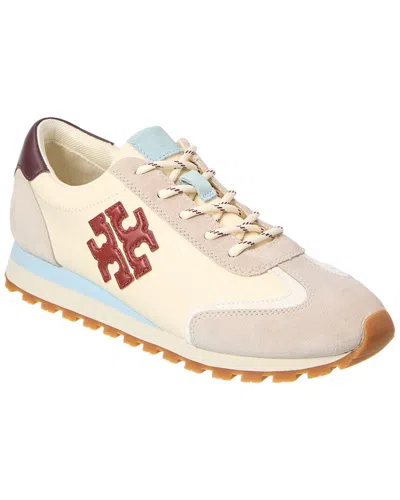 Tory Burch Vintage Nylon & Leather Sneaker In White