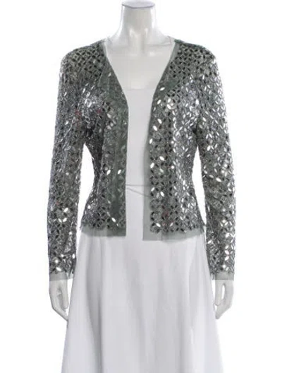 Pre-owned Tory Burch Vintage Nylon Evening Jacket In Gray