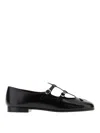 Tory Burch Leather Ballerinas With Cut-out Design And Glossy Finish In Black
