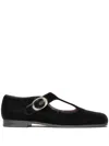 Tory Burch Violet Leather Mary Jane Ballerina Loafers In Perfect Black