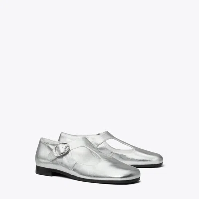 Tory Burch Violet T-strap In Silver