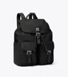 Tory Burch Functional Nylon Backpack With Multiple Pockets In Black