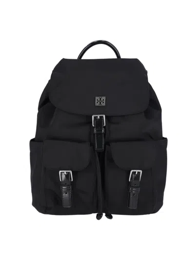Tory Burch Functional Nylon Backpack With Multiple Pockets In Black