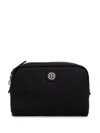 Tory Burch Virginia Curved Cosmetic Case In Black