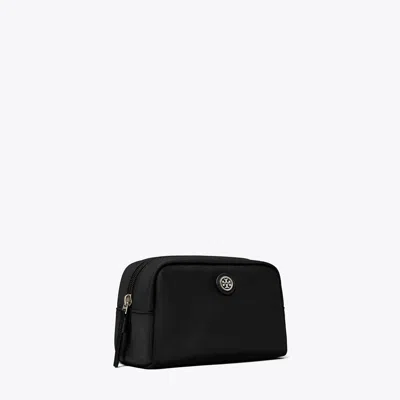 Tory Burch Virginia Curved Cosmetic Case In Black