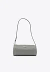 Tory Burch Virginia Cylinder Bag With Double-t Plaque In Gray