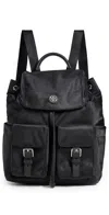 Tory Burch Virginia Flap Backpack Black In Black