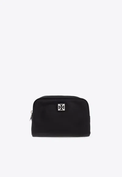 Tory Burch Virginia Logo Pouch Bag In Black