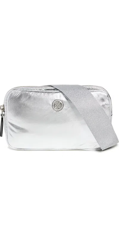 Tory Burch Virginia Metallic Belt Bag Silver