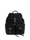 Tory Burch Functional Nylon Backpack With Multiple Pockets In Black