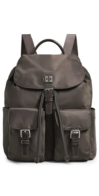 Tory Burch Virginia Nylon Backpack Dark Brown