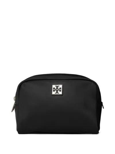 Tory Burch Virginia Nylon Cosmetic Case In Black