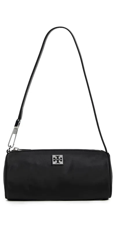 Tory Burch Virginia Nylon Cylinder Bag Black