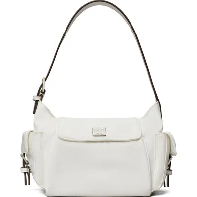 Tory Burch Virginia Pocket Nylon Shoulder Bag In White