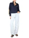 Tory Burch Viscose Blend Front Zipper Sweatshirt In Blue