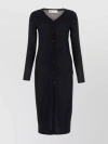 TORY BURCH VISCOSE CARDIGAN WITH LONG CUT AND RIBBED ACCENTS