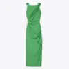 Tory Burch Viscose Knot Dress In Green