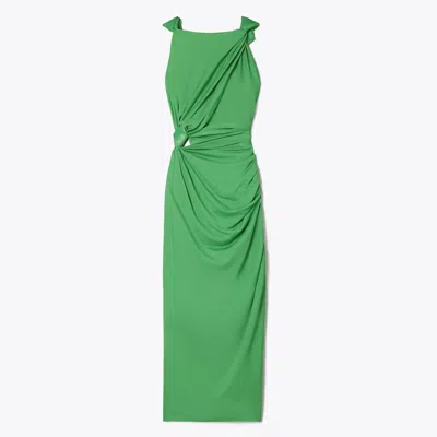 Tory Burch Viscose Knot Dress In Green
