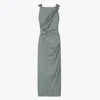 Tory Burch Viscose Knot Dress In Shale Gray